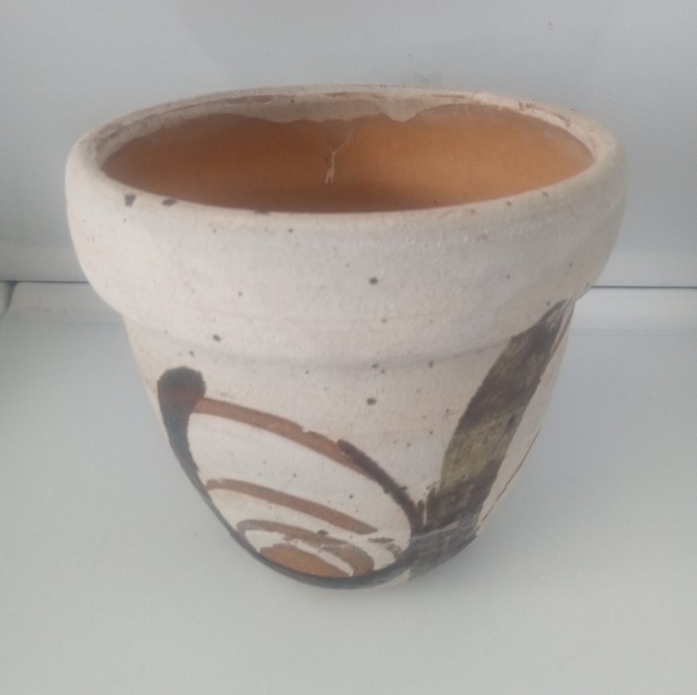 Vintage Handmade  Pottery Planter. Rustic Bell Design.